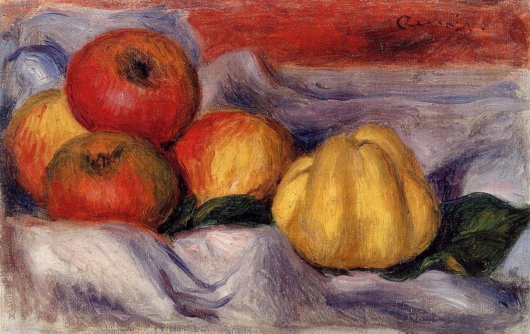 Still Life with Apples - Pierre-Auguste Renoir painting on canvas